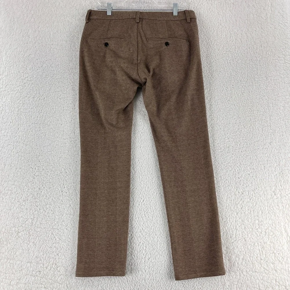 Dondup Brown Dress Pants Mens Size 32 Tweed Straight Leg Work Made in Italy‎
